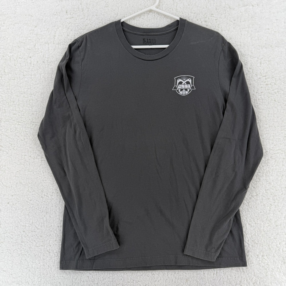 5.11 Tactical Shirt Mens Medium Gray Long Sleeve Five Eleven Mountain Graphic
